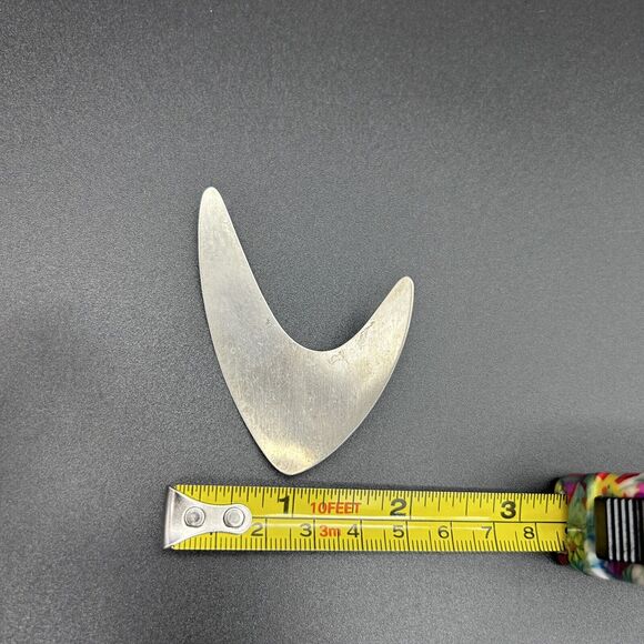 Vintage MCM Beau Sterling Boomerang Brooch Pin Mid Century Modern - Picture 8 of 8